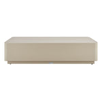Pavilion - Powder Coated Metal Rectangle Outdoor Coffee Table With Sintered Stone Table Top - Natural