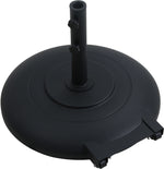 Fiji - Aluminum Patio Umbrella With Round Black And Teak Base