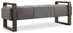Curata - Upholstered Bench - Dark Gray / Dark Brown