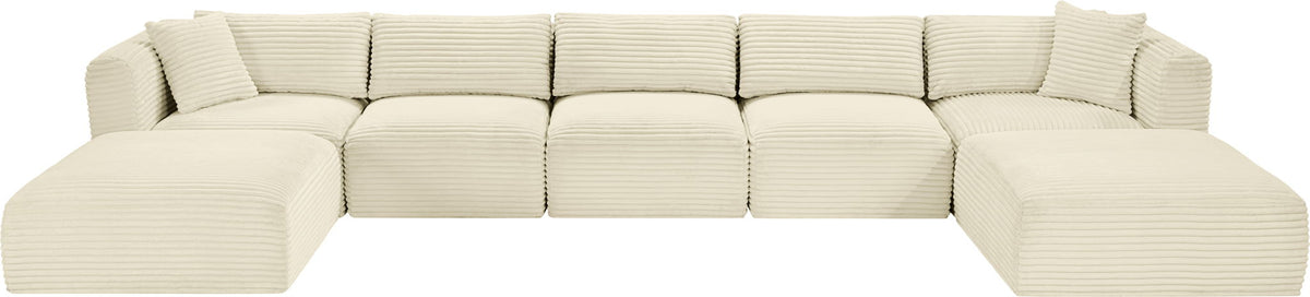 Shaggy - 7 Piece Modular Sectional With 2 Ottomans