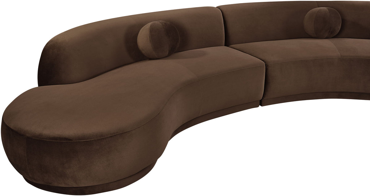 Avra - 146" Velvet Performance Fabric Upholstered Sectional