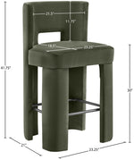 Zuno - Velvet Performance Fabric Upholstered Bar Stool (Set of 2)