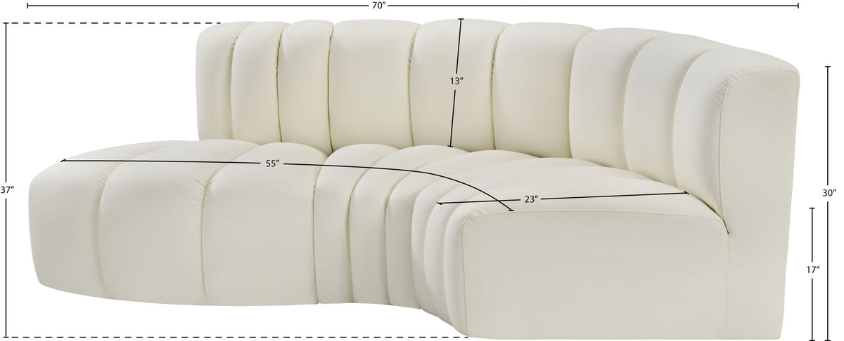 Arc - Faux Leather 3 Piece Modular L-Shaped Sofa