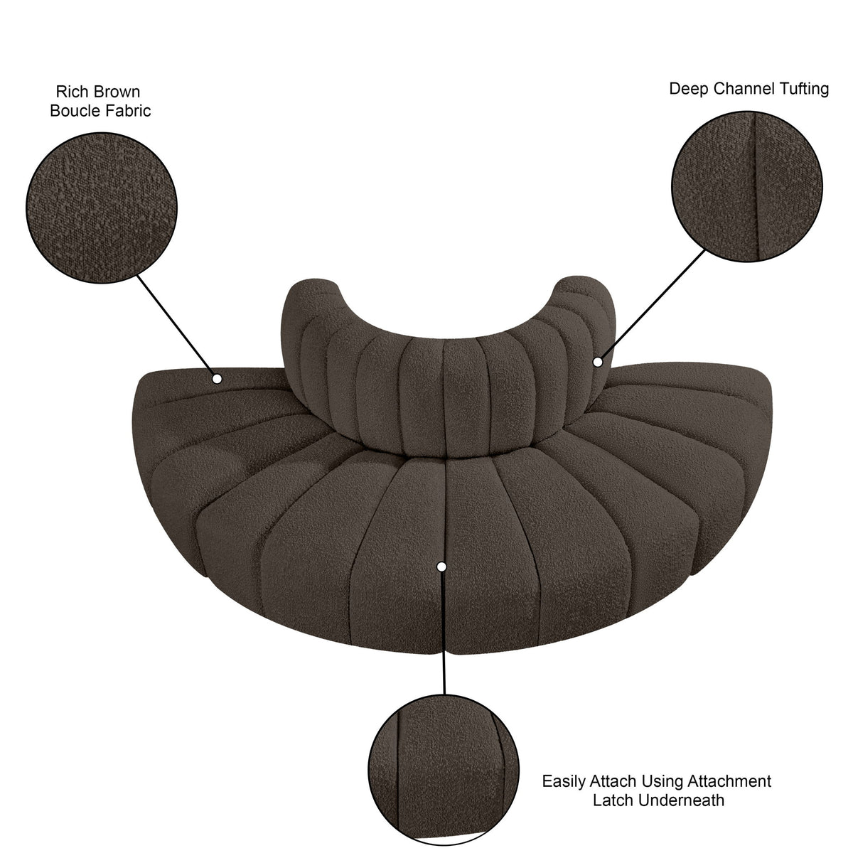 Arc - Boucle Fabric 4 Piece Modular Sofa
