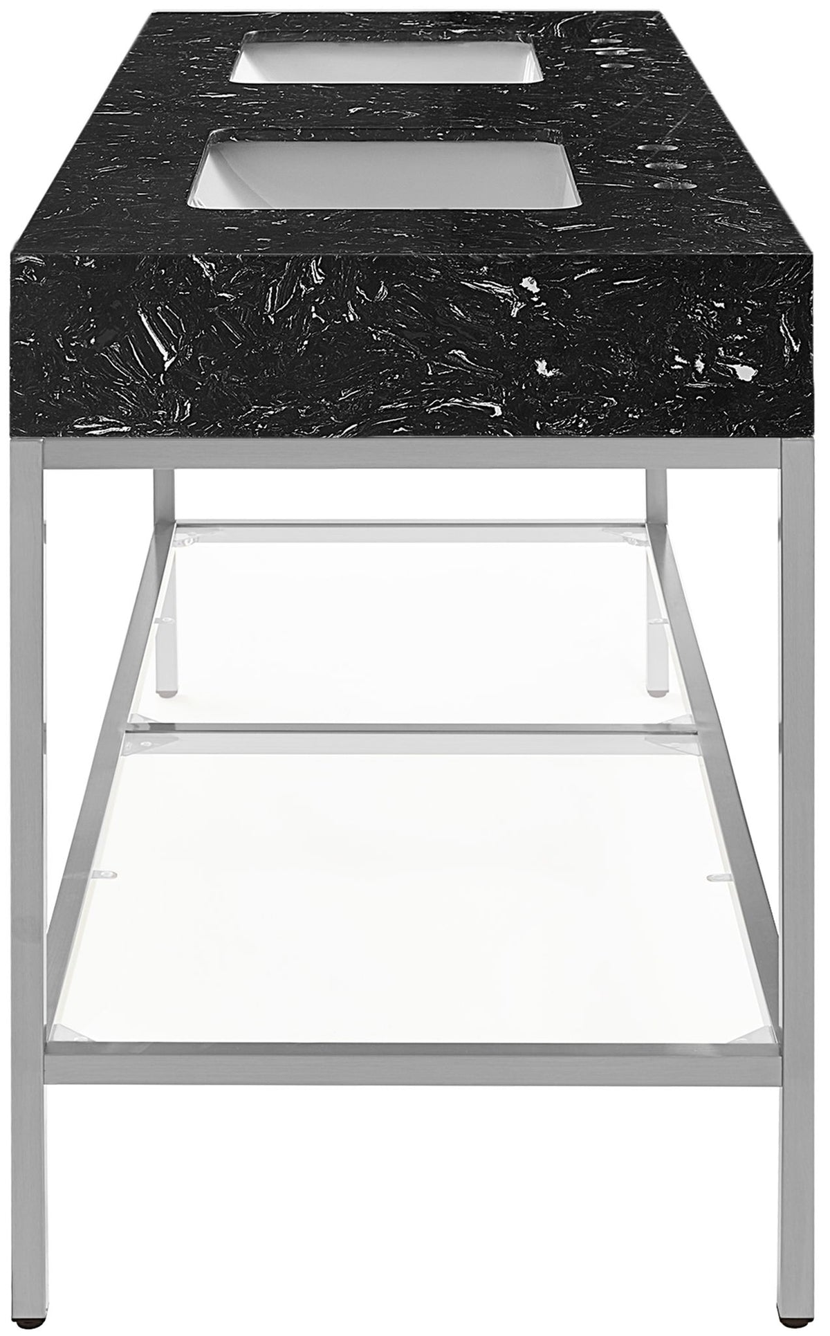 Marmo - Engineered Marble Bathroom Vanity With Chrome Base