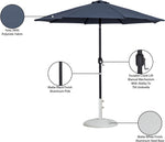 Fiji - Aluminum Patio Umbrella With Round White And Black Base