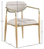 Ronda - Vegan Leather Upholstered Dining Arm Chair - Natural Legs