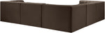 Rummi - Symmetrical Velvet Performance Fabric Upholstered 5 Piece Modular Sectional