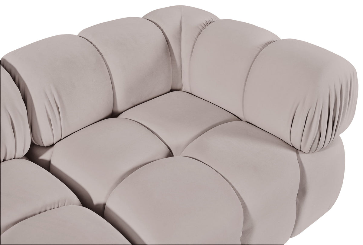 Orin - Velvet Performance Fabric Upholstered 2 Piece Modular Sofa (2 Corner Chairs)