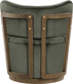 Elara - Velvet Upholstered Swivel Accent Chair - Stained Brown