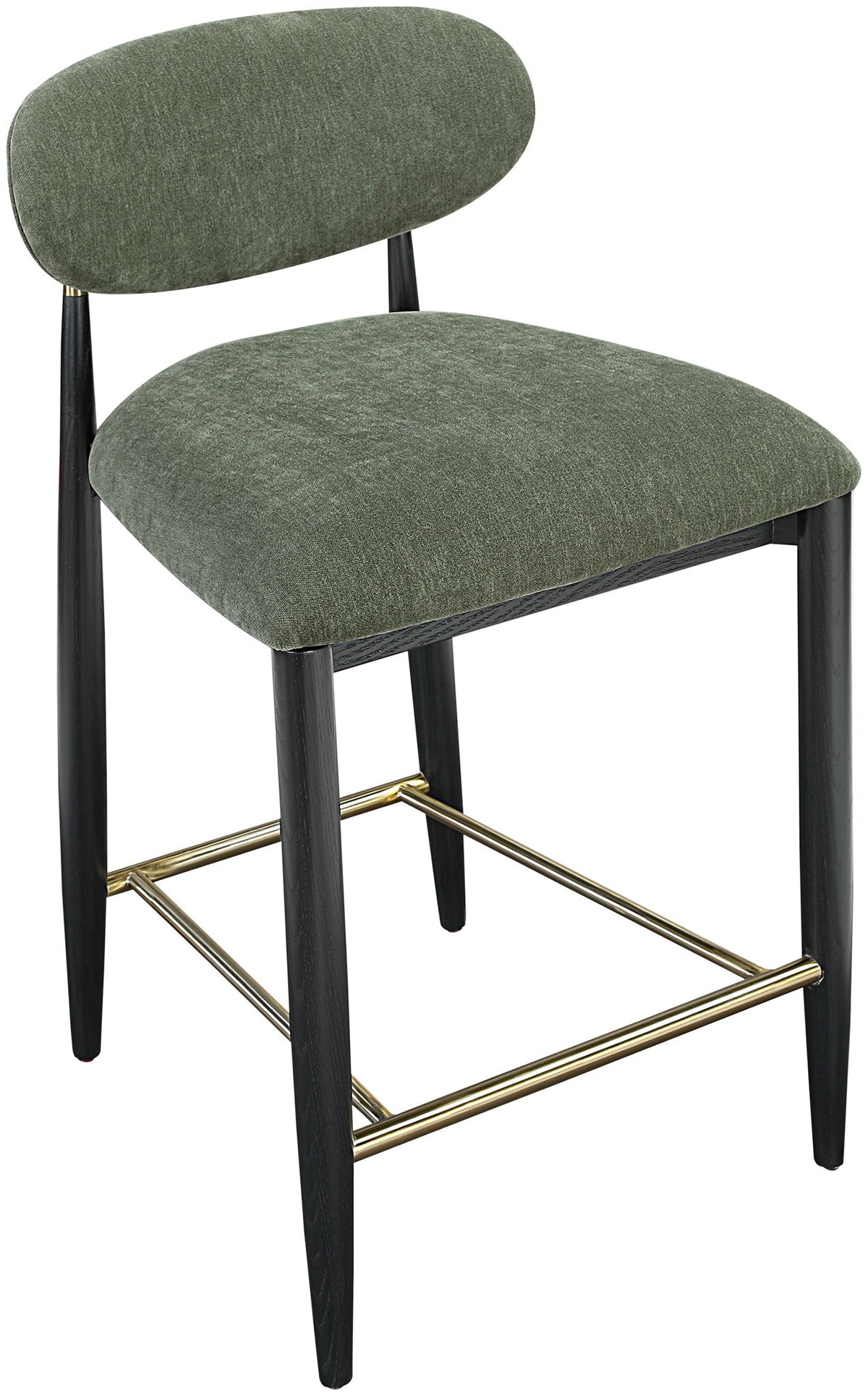 Riccio - Fabric Stool - Black Frame