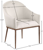 Ferro - Upholstered Dining Arm Chair With Brushed Bronze Legs