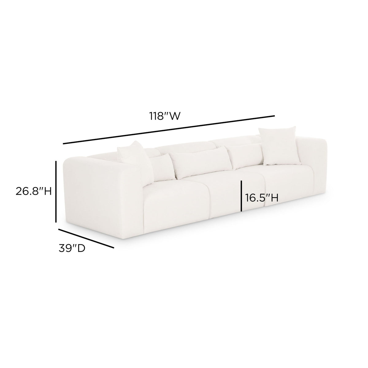 Tarra - Chenille Modular Sofa - Cream