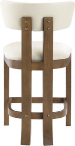 Lavrin - Vegan Leather Upholstered Counter Stool (Set of 2) - Walnut Base