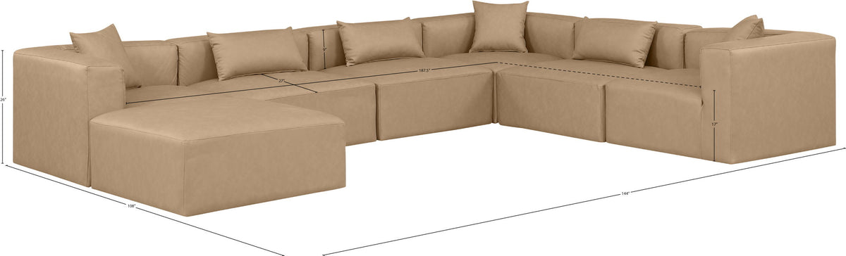 Cube - 7 Piece Modular Sectional - Tan