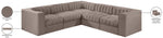 Rummi - Symmetrical Velvet Performance Fabric Upholstered 5 Piece Modular Sectional