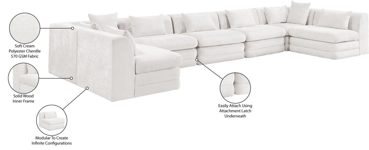 Stellar - 7 Piece Chenille Fabric Upholstered Modular Sectional