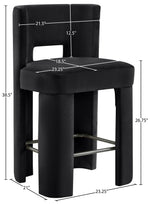 Zuno - Velvet Performance Fabric Upholstered Counter Stool (Set of 2)