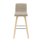 Vienna - 39.5" Swivel Bar Height Square Back Wood Bar Stool With Faux Leather Seat