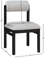 Roundhill - Fabric Dining Chair (Set of 2) - Black Frame