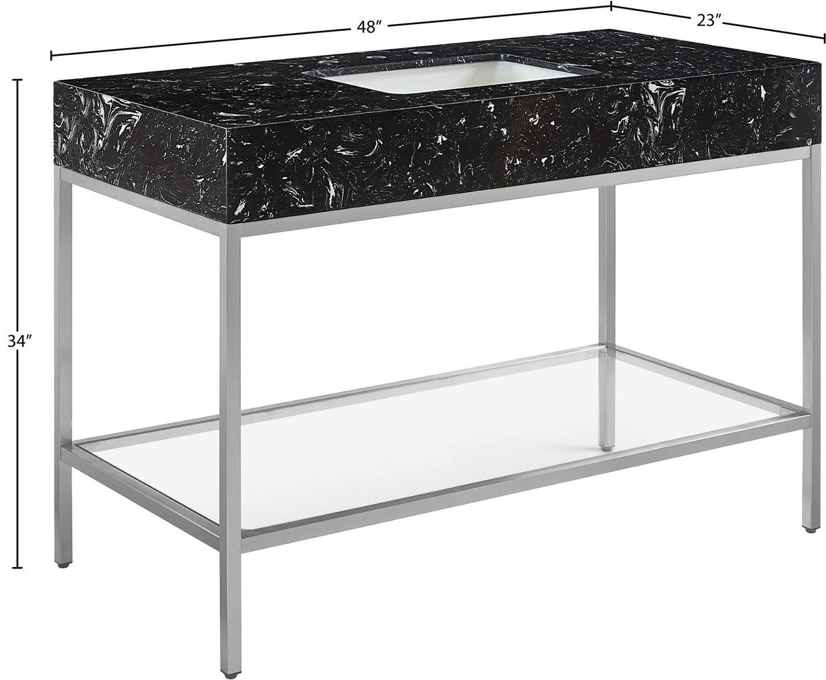 Marmo - Engineered Marble Bathroom Vanity With Chrome Base