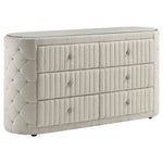 Sonya 4-piece Upholstered Eastern King Bedroom Set Ivory