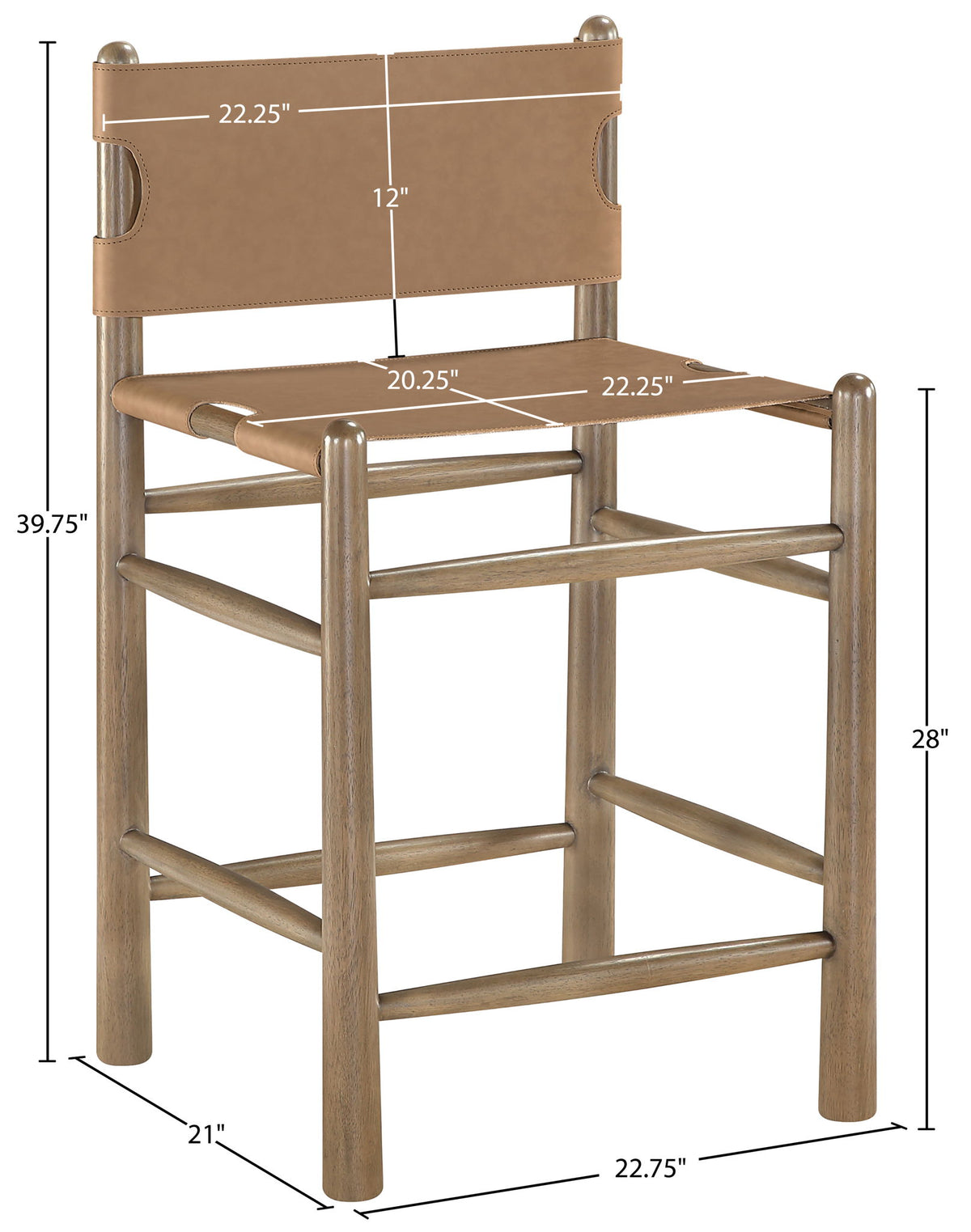 Santos - Upholstered Counter Stool With Stained Brown Base