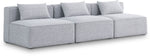 Cube - Linen Modular 3 Seat Armless Sofa