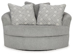 Casselbury - Oversized Swivel Accent Chair - Cement