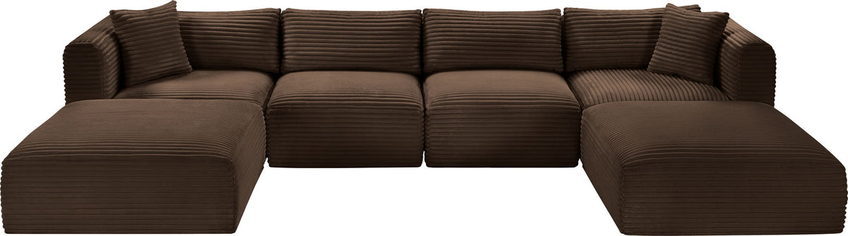 Shaggy - 6 Piece Modular Sectional With 2 Ottomans