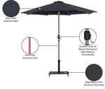 Fiji - Aluminum Patio Umbrella With Square Black And Teak Base