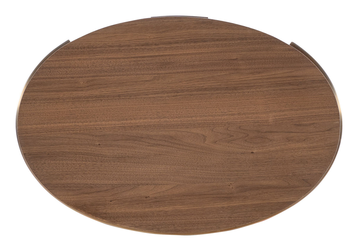 Eleana - Oval Nightstand - Medium Wood / Gold