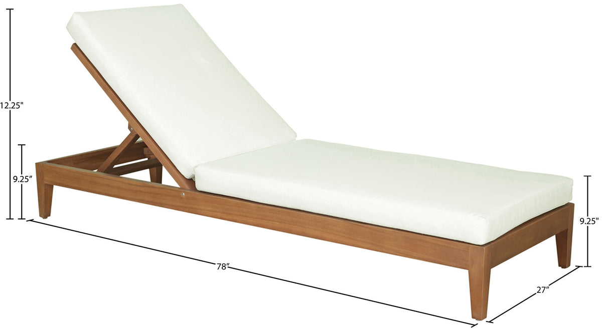 Mirella - Water Resistant Fabric Upholstered Outdoor Patio Chaise Lounge