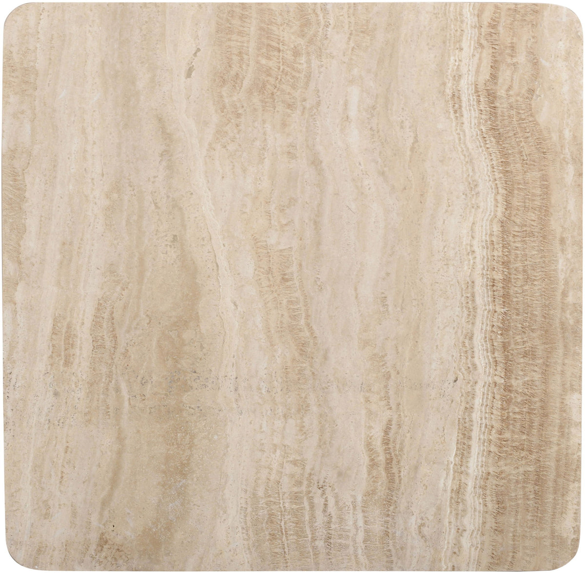 Strata - Travertine And Mango Wood Coffee Table - Brown / Beige