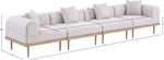 Laguna - 4 Piece Resilient Water Resistant Fabric 142" Upholstered Outdoor Patio Modular Sofa
