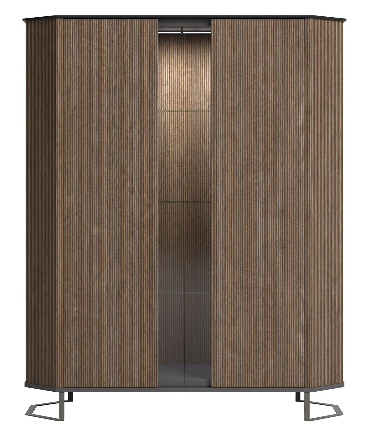 Hexagon - 2 Door Cabinet - Dark Brown
