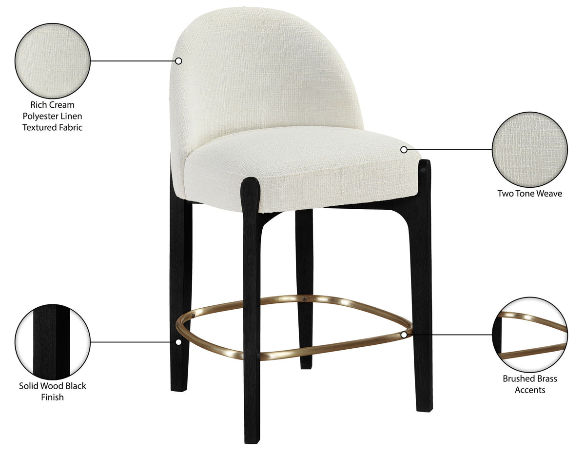 Torino - Counter Stool With Brushed Black Base