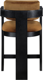 Sacha - Velvet Stool With Black Base