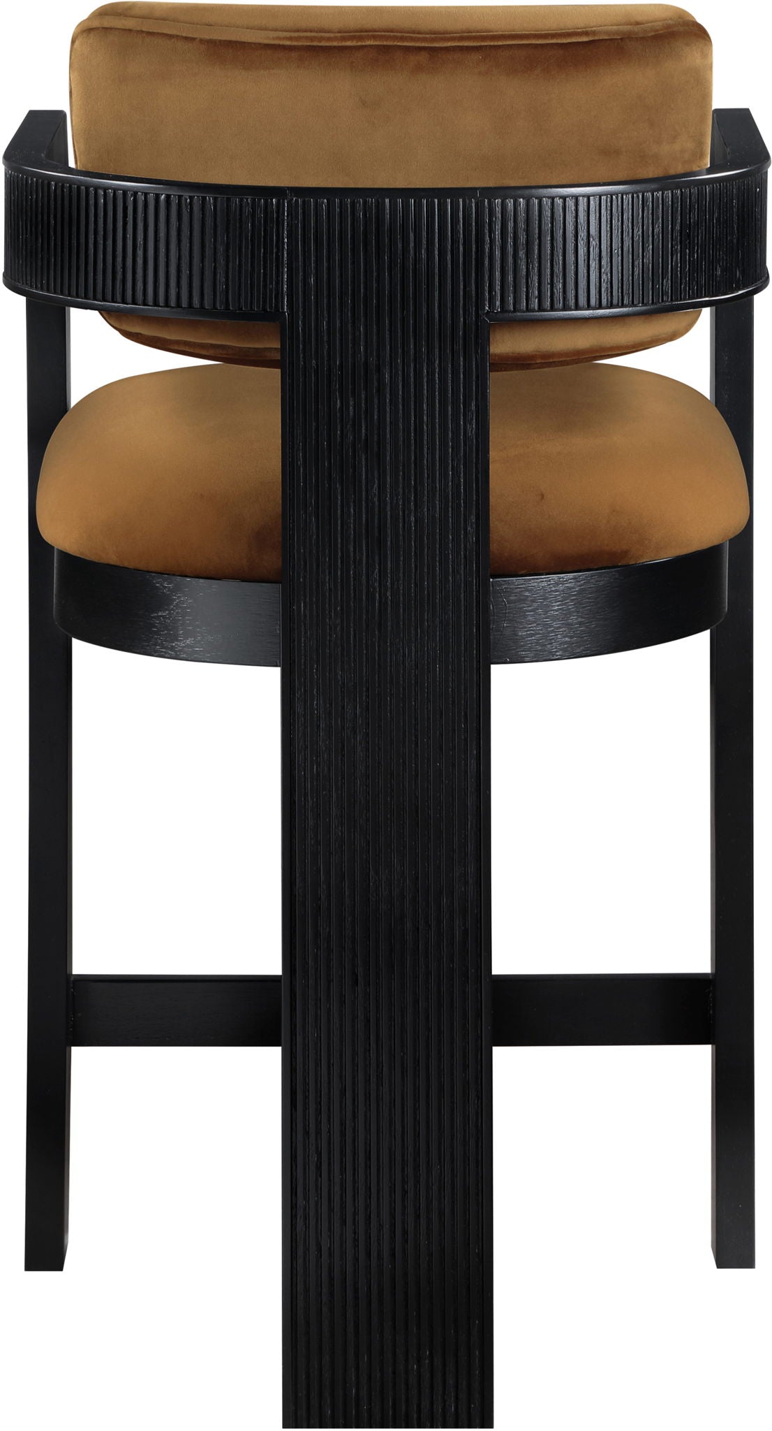 Sacha - Velvet Stool With Black Base
