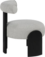 Calder - Linen Textured Fabric Upholstered Accent Chair - Painted Black Base