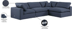 Comfy - 4 Piece Linen Fabric Modular Armless Sectional