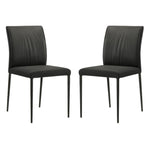 Meriam - Full Back Top Grain Leather Upholstered Metal Dining Chairs (Set of 2)