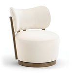 Elara - Velvet Upholstered Swivel Accent Chair - Stained Brown