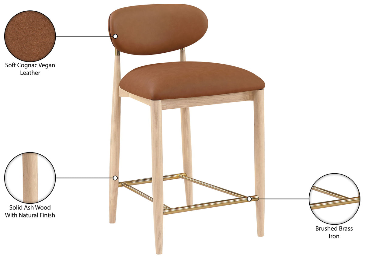 Riccio - Stool - Natural And Gold Frame