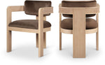 Sacha - Velvet Dining Chair With Natural Base (Set of 2)
