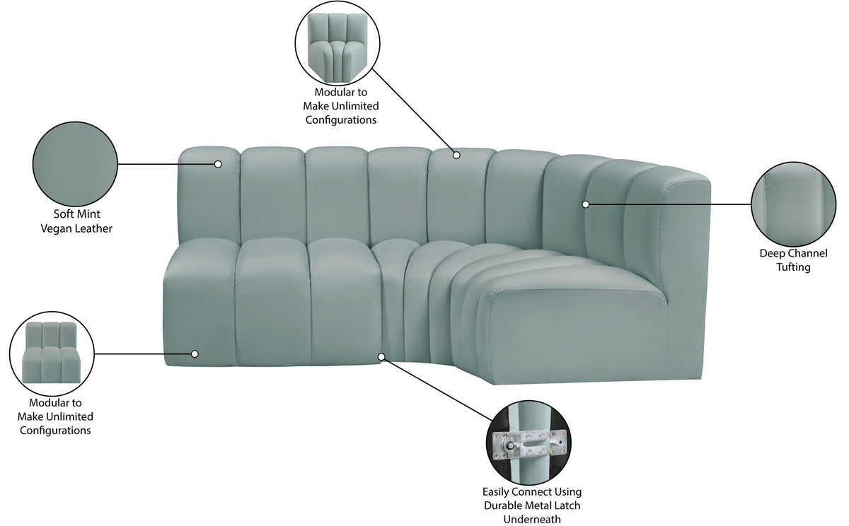 Arc - Faux Leather 3 Piece Sofa