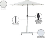 Fiji - Aluminum Patio Umbrella With Square White And Black Base