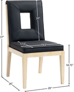 Gwendolyn - Faux Leather Dining Side Chair With Natural Frame (Set of 2)