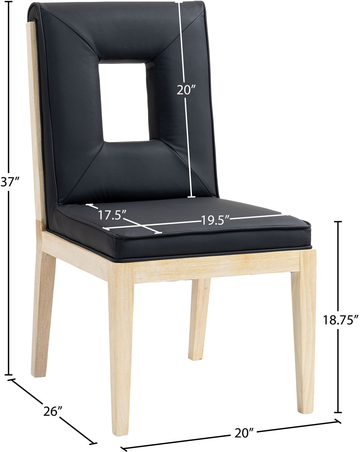 Gwendolyn - Faux Leather Dining Side Chair With Natural Frame (Set of 2)