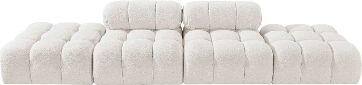 Ames - 4 Piece Boucle Upholstered Modular Sofa With 2 Backless Seats